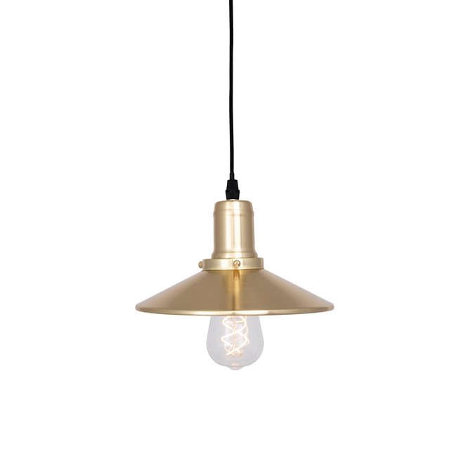 Mała industrialna lampa wisząca stożek Disc złota 22cm